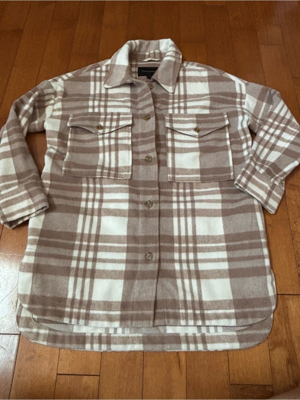 Banana Republic Women’s XS Petite Plaid Button-Up Shacket Flannel Shirt Jacket
